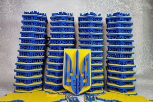 Патриотические подарки: брелок трезубец, магниты фото