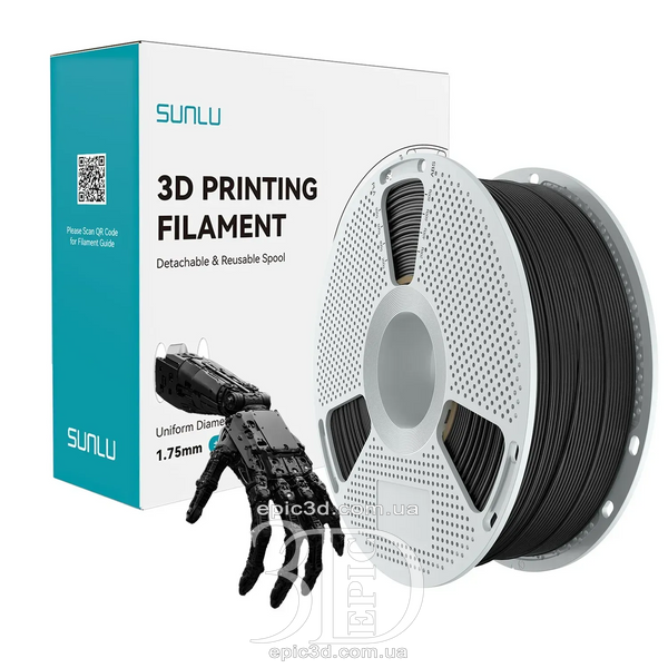 Sunlu Easy PA Black &mdash; Чёрный нейлоновый инженерный пластик/филамент для 3D-принтера 1.75 мм 1 кг fl-0134 фото