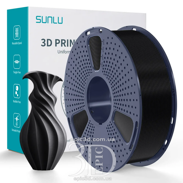 SUNLU PLA Black - Черный пластик/филамент для 3D-принтера 1.75 мм 1 кг fl-0040 фото