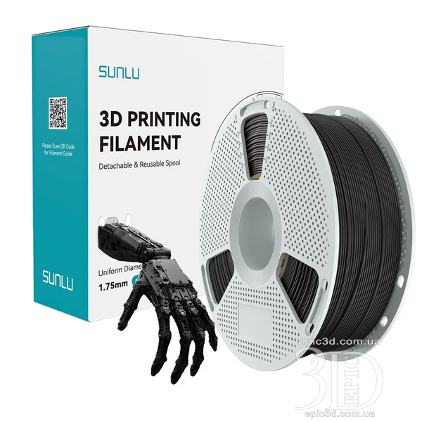 Sunlu Easy PA Black &mdash; Чёрный нейлоновый инженерный пластик/филамент для 3D-принтера 1.75 мм 1 кг fl-0134 фото