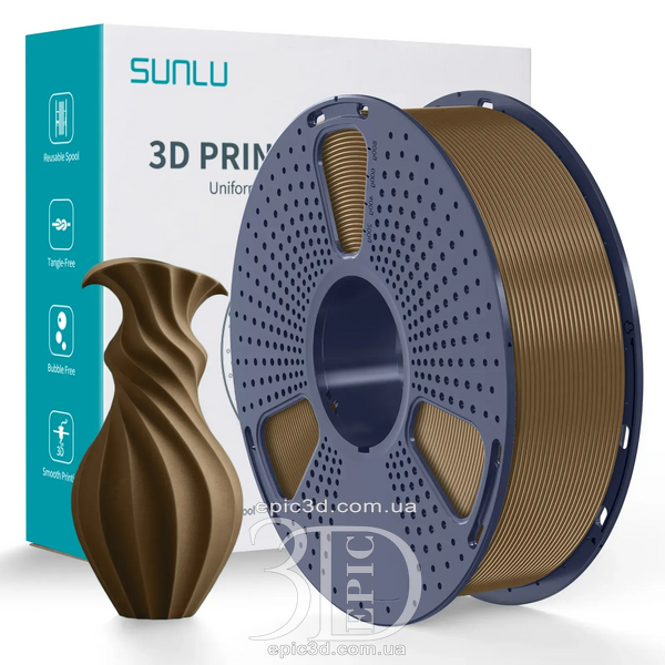 SUNLU PLA Coffe Коричневый - кофе пластик/филамент для 3D-принтера 1.75 мм 1 кг fl-0054 фото