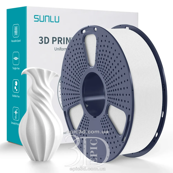SUNLU PLA White - Белый пластик/филамент для 3D-принтера 1.75 мм 1 кг fl-0041 фото