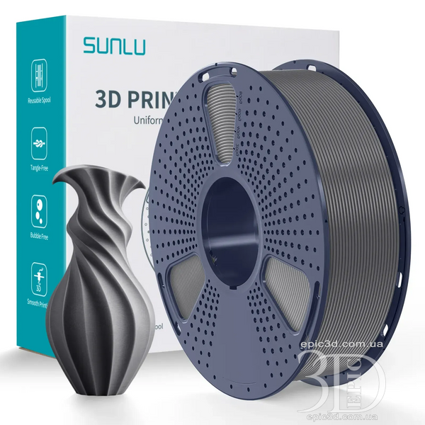 SUNLU PLA Grey - Серый пластик/филамент для 3D-принтера 1.75 мм 1 кг fl-0042 фото