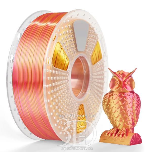 SUNLU PLA + Silk Dual Color Red Gold - Два кольори червоно-золотий пластик/філамент для 3D-принтера SUNLU Filament 1.75mm fl-0019 фото