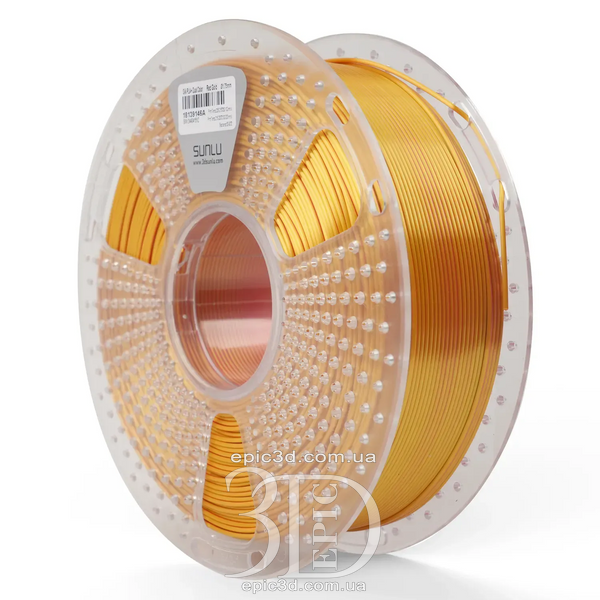 SUNLU PLA + Silk Dual Color Red Gold - Два кольори червоно-золотий пластик/філамент для 3D-принтера SUNLU Filament 1.75mm fl-0019 фото