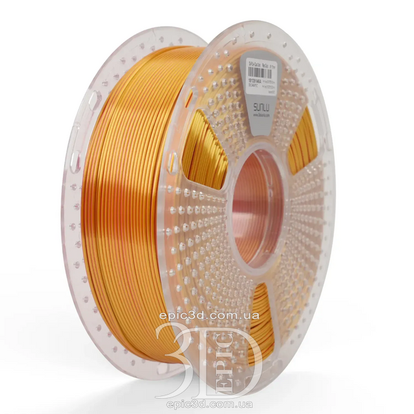 SUNLU PLA + Silk Dual Color Red Gold - Два кольори червоно-золотий пластик/філамент для 3D-принтера SUNLU Filament 1.75mm fl-0019 фото
