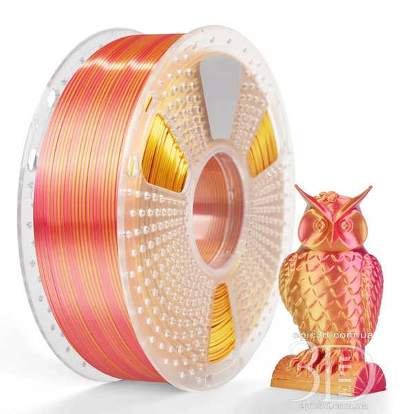 SUNLU PLA + Silk Dual Color Red Gold - Двухцветный красно-золотой пластик/филамент для 3D-принтера SUNLU Filament 1.75mm fl-0019 фото