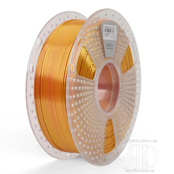 SUNLU PLA + Silk Dual Color Red Gold - Двухцветный красно-золотой пластик/филамент для 3D-принтера SUNLU Filament 1.75mm fl-0019 фото