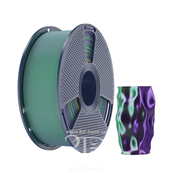 SUNLU PLA + Silk Dual Color Green Purple - два кольори зелено-фіолетовий пластик/філамент для 3D-принтера Filament 1.75 мм fl-0022 фото