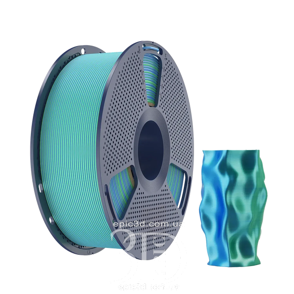 SUNLU PLA + Silk Dual Color Blue Green - два кольори синьо-зелений пластик/філамент для 3D-принтера Filament 1.75 мм fl-0024 фото