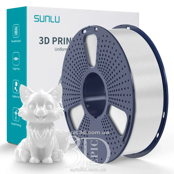 SUNLU PETG White - белый пластик/филамент для 3D-принтера 1.75 мм 1 кг fl-0071 фото