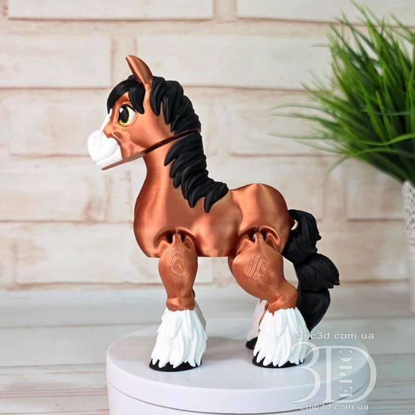 Игрушка лошадка коричневая 084 фото