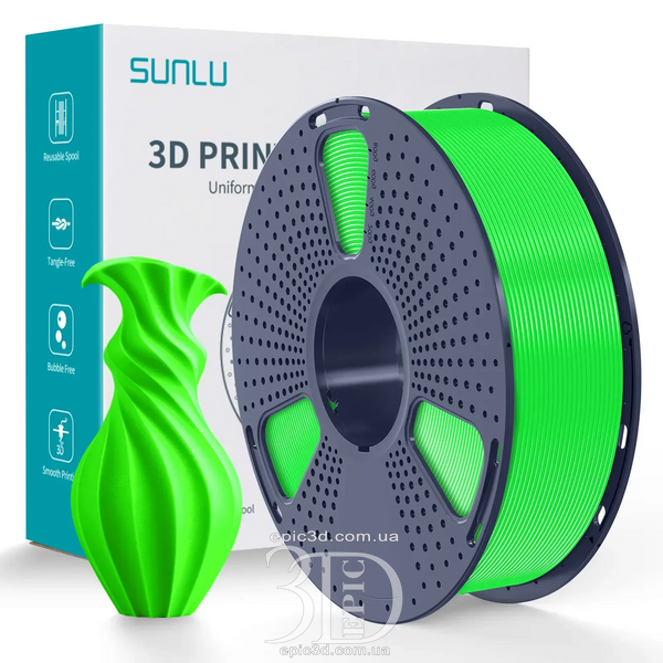 SUNLU PLA Green - Зеленый пластик/филамент для 3D-принтера 1.75 мм 1 кг fl-0045 фото