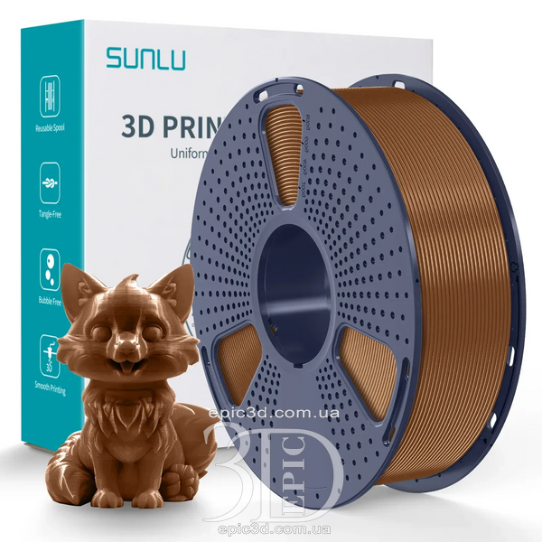 SUNLU PETG Coffee Brown - тёмно-коричневый кофе пластик/филамент для 3D-принтера 1.75 мм 1 кг fl-0073 фото